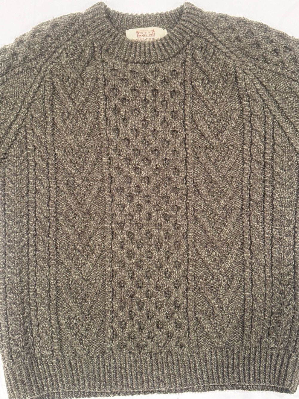 Classic Olive Cable-Knit Crewneck Sweater - Picture 7 of 11